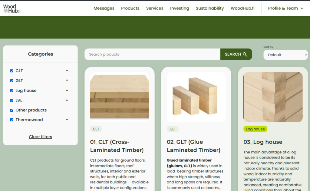 woodhub.fi näkymä
